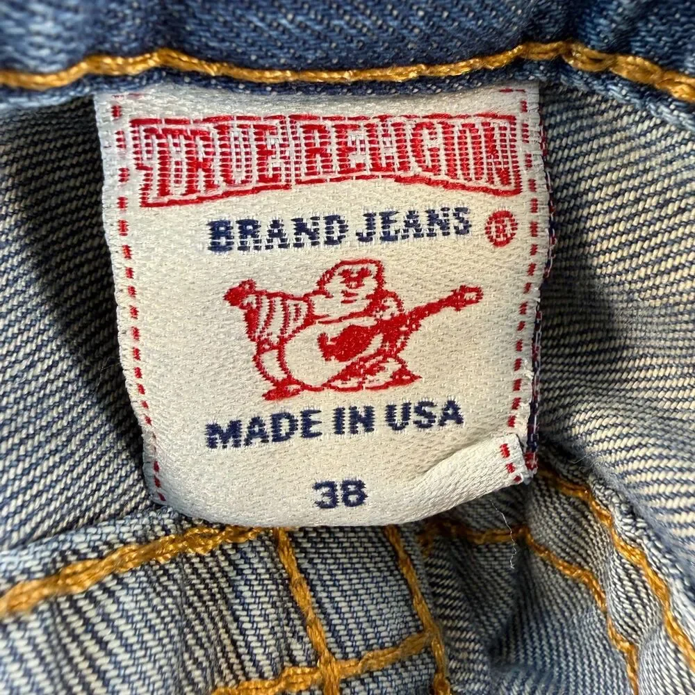 True Religion Billy Bootcut Jeans Mens 38 Blue Made USA 100% Cotton